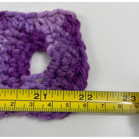 Handmade Purple Crochet Flower Headwrap Knit Headband Winter Ear Warmer - Picture 11 of 12